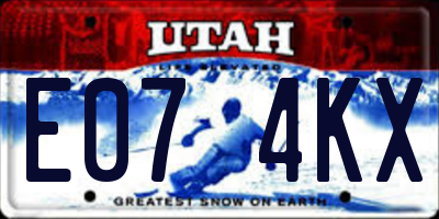 UT license plate E074KX