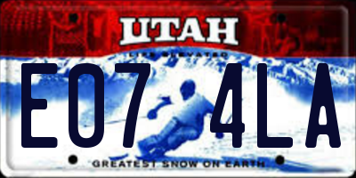 UT license plate E074LA