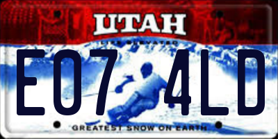 UT license plate E074LD