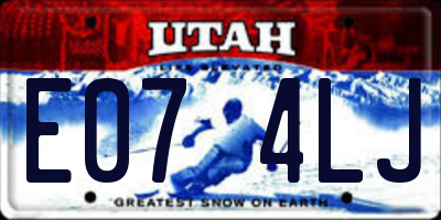 UT license plate E074LJ