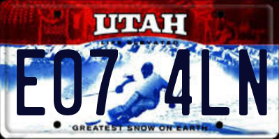 UT license plate E074LN