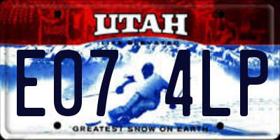 UT license plate E074LP