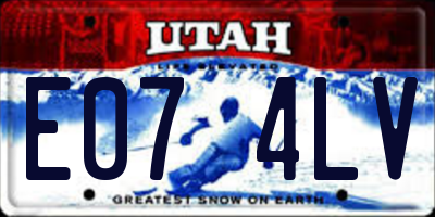UT license plate E074LV