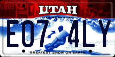 UT license plate E074LY