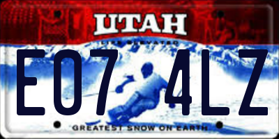 UT license plate E074LZ