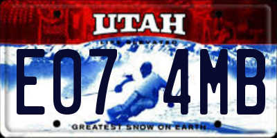 UT license plate E074MB