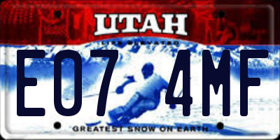 UT license plate E074MF