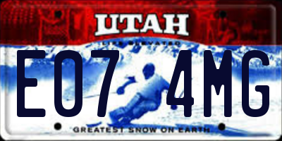 UT license plate E074MG