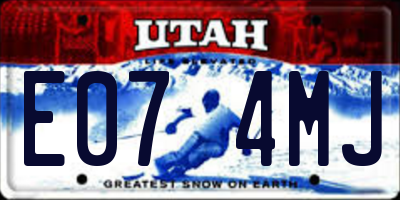 UT license plate E074MJ