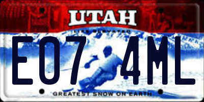 UT license plate E074ML