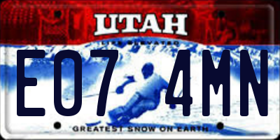 UT license plate E074MN