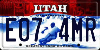UT license plate E074MR