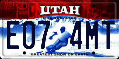 UT license plate E074MT