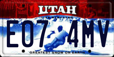 UT license plate E074MV