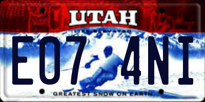 UT license plate E074NI