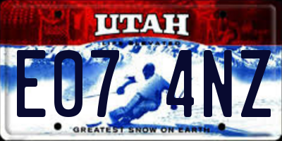 UT license plate E074NZ