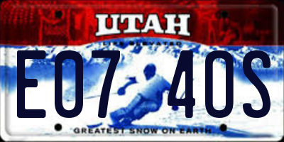 UT license plate E074OS