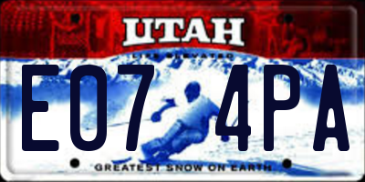 UT license plate E074PA