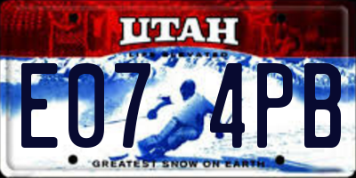 UT license plate E074PB