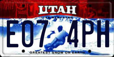 UT license plate E074PH