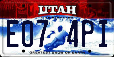 UT license plate E074PI