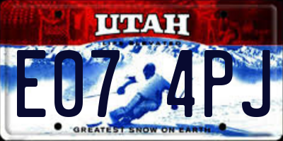 UT license plate E074PJ