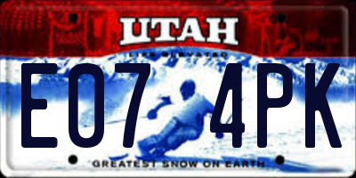 UT license plate E074PK