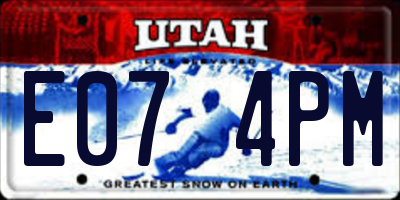 UT license plate E074PM