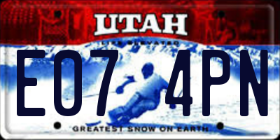UT license plate E074PN