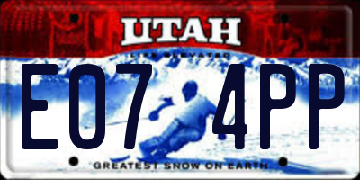 UT license plate E074PP