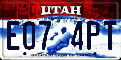 UT license plate E074PT