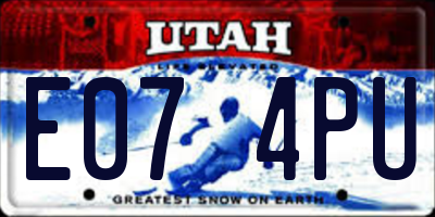UT license plate E074PU