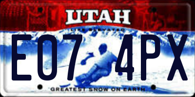 UT license plate E074PX