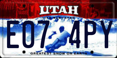 UT license plate E074PY