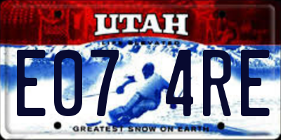 UT license plate E074RE
