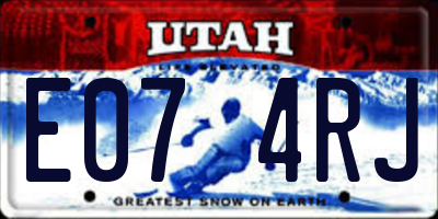 UT license plate E074RJ