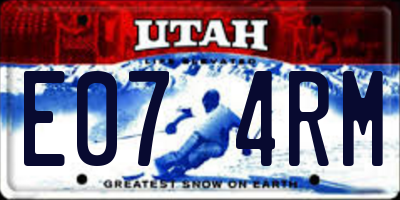 UT license plate E074RM