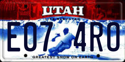 UT license plate E074RO