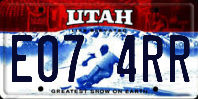 UT license plate E074RR