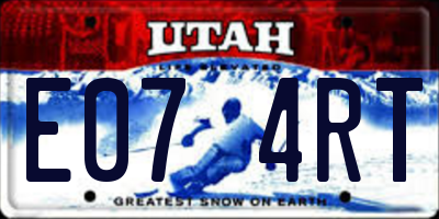 UT license plate E074RT