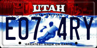 UT license plate E074RY
