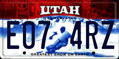 UT license plate E074RZ