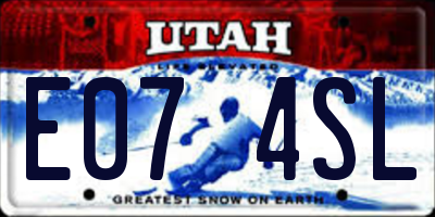 UT license plate E074SL