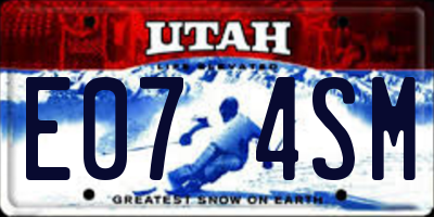 UT license plate E074SM