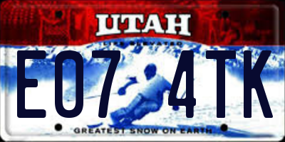UT license plate E074TK