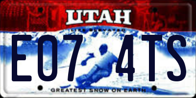 UT license plate E074TS
