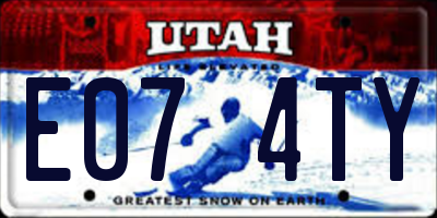 UT license plate E074TY