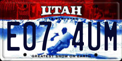UT license plate E074UM