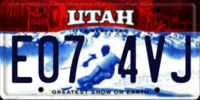 UT license plate E074VJ