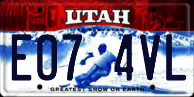 UT license plate E074VL